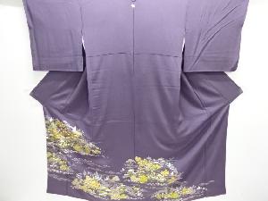 千總謹製　家屋風景模様刺繍一つ紋色留袖